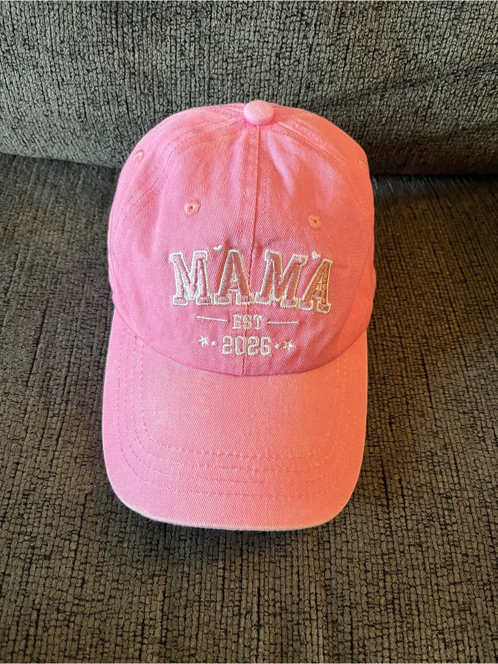 Pink "MAMA EST 2026" Embroidered Baseball Cap - New Mom Gift Hat